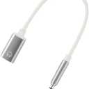 White 3.5mm Male to TypeC Female Audio Cable Cord Analog Cable Type-C Converter Earphone Adapter Compatible with MP3 Players, CD Players, Laptops, Tablets, Smartphone Headphone Adapters