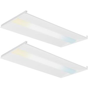 Cortelco 2x4 LED Troffer Light, 4 Colo Options 3000K-5000K, 50W/ 40W/ 35W/ 30W/ 25W, Up to 7500 Lumens, 0-10V Dimmable Drop Ceiling Lights, 100-277V, ETL&DLC Listed, Commercial Grade, 2 Pack