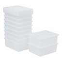 ECR4Kids Letter Size Deep Tray with Lid, Storage Bin, Clear, 10-Piece
