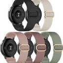 5 Pack Stretchy Nylon Bands Compatible with Garmin Vivoactive 5/Vivoactive 6/Forerunner 55/165 Watch,20mm Soft Elastic Adjustable Replacement Sport Straps for Garmin Venu Sq 2 Women Men