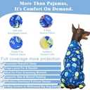 Large Dog Pajamas Pet Recovery Shirt Dog Pjs Cute Lightweight Stretchy Knit Pullover Large Dogs Pajamas Onesie for Small, Medium and Large Breeds (XXXX-Large (75-95lb), Blue Jellyfish)