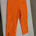 Capri Pants for Women Cropped Pants with Pockets Loose Casual Summer Pants (X-Large, Orange)