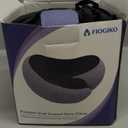 FIOGIKO Travel Neck Pillows for Airplanes - 360 Ergonomic Memory Foam Travel Pillow - Relief Neck Pain with Breathable Support for Long Flights, Car, Train & Office Use - Adults & Kids (Gray)