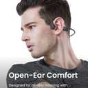 SHOKZ OpenRun - Open-Ear Bluetooth Bone Conduction Sport Headphones, Sweat Resistant Wireless Earphones for Workouts and Running, Built-in Mic, with Hair Band, Black (Standard Size+Magnetic Charging)