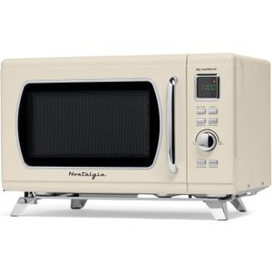 Nostalgia NMCMO9FTCRM6A Microwave Oven, 0.9 Cu. Ft, Cream