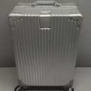 HotWay Carry On Luggage with Leather Handle, PC Zipperless Suitcase with Spinner Wheels and TSA Locks, 22x14x9 Airline Approved Luggage for Travel, Silver, 20 Inch