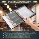 12 Pack Menu Covers 8.5 x 11 Inch, 2 Page 4 View Menu Sleeves Clear View Menu Holder for Kitchen, Restaurant Supplies, Drink, Wine Menu