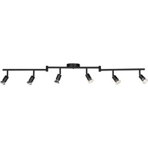 Globe Electric 59693 6-Light Foldable Track Lighting Kit, Matte Black Finish, Adjustable Heads, Bendable Arms, GU10 Base, Dimmable, Modern Industrial Style