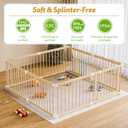 IKALIFE Large Wooden Baby Playpen - Size Adjustable Fence for Babies and Toddlers, Baby Play Yard with Locking Gate, Indoor Play Pen for Kids Activity Center 8 Panels 63.563.5