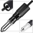 Rivet Gun Adapter Kit with Handle Grip Riveter Drill Attachment Riveting Hand Tool Insert Nut for Cordless Electric Power Drill
