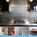 Art3d 10-Pack Self-Adhesive Metal Backsplash Peel and Stick Tile for Kitchen, 12" x 12" Silver Parallel