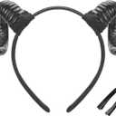 MOSTORY Sheep Horns Headband - Adult Demon Horns Harihoop for Renfaire, Halloween Cosplay (Black)