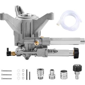 M MINGLE 7/8 Shaft Pressure Washer Pump, 2400-2800 PSI 2.3 GPM, Power Washer Pump Replacement for Troy Bilt, Craftsman, Briggs & Stratton, Karcher, Brute, Homelite, Front Inlet/Outlet