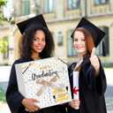 Graduation Advent Calendar 2026 Graduation Countdown Gift Box Empty Grad Paper Advent Calendar to Fill DIY Grad Surprise Filled Box for Him High School College, Gift Not Included(Black Gold)
