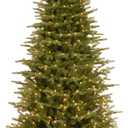 National Tree Company Pre-Lit 'Feel Real' Artificial Slim Christmas Tree, Green, Nordic Spruce, Dual Color LED Lights, Includes Stand, 7.5 feet, Green 