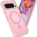 Caka Magnetic Dual Layer Translucent Slim Shockproof Protective Case for Google Pixel 9 Pro (2024) Pink - MagSafe Compatible Pack of 2