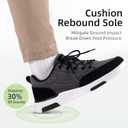 Men's Orthopedic Walking Fashion Sneakers: Breathable Sneakers for Mens, Stability Supportive Walking Shoes for Neuropathy, Cushioned Canvas Shoes for Plantar Fasciitis Black Size 42