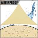 Amgo 12' x 12' x 12' Beige Triangle Waterproof Sun Shade Sail UPF50+ AMTADT12 Canopy Awning Shelter, 98% UV Blockage Water Resistant, Outdoor Backyard Patio Garden Carport