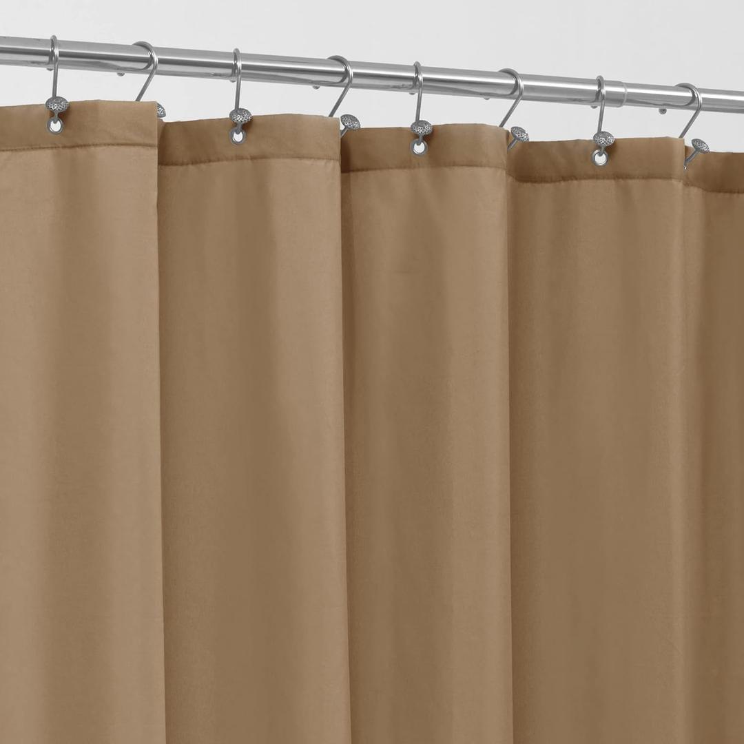 ALYVIA SPRING Stall Fabric Shower Curtain Liner Waterproof - Soft & Lightweight Small Shower Curtain with Magnets for Narrow Stall Size, Machine Washable - 36x72, Coffee