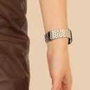Seven-link Watch Band for Apple Watch Series 11, 10, 9, 8, 7, 6, 5, 4, 3, 2, 1 and SE 3/2/1 for Women, Dressy Stainless Steel Metal Band for Apple Watch 40mm 41mm 42mm 38mm 44mm 45mm 46mm for iWatch