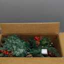 Glintoper Lighted Artificial Christmas Urn Filler, Pre-lit Xmas Pine Trees with Cones, Golden & Red Berries, Tripod Stake and 60 LED Lights, Outdoor Light Up Planter Filler Holiday Home Decor, 2 Pack