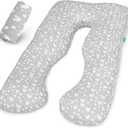 Pregnancy Pillow Cover U-Shaped, Super Soft Replacement Cover Fits Most 55/57 Inch Maternity Pillow, Full Body Pregnancy Pillow Case, Universal Fit, Grey Hearts Print