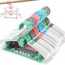 Baby Hangers for Closet Adjustable, Extendable & Stackable Kids Hangers, 11~14inch Non-Slip Plastic Kid Hangeres, Toddler Hangeres for Infant Baby Toddler Children Nursery Teen, Mix, Pack of 60