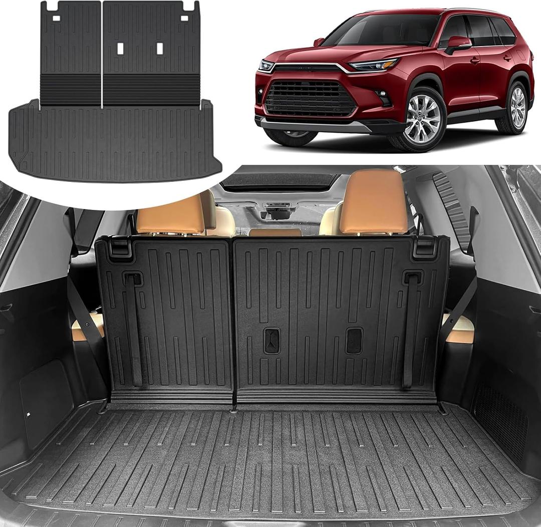 Cargo Liner for 2025 2024 Grand Highlander Accessories, Cargo Mat Seat Backrest 2 in 1 Mat All-Weather TPE Back Seat Protector Trunk Mat for Grand Highlander Accessories