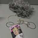 URATOT Halloween Kids Old Lady Wig Costume Set Wig with Glasses Chain Pearl Necklace Bracelet Glasses