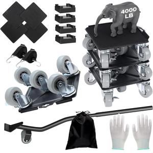 Upgrade LargeFurniture Dolly, Furniture Movers with 5 Wheels, 360 Rotatable and Lockable, Heavy Duty Furniture Lift Mover Tool Set for Moving Heavy Furniture and Appliances,Max Load 3800LBS, Larger (XL(6.9"), Gray)