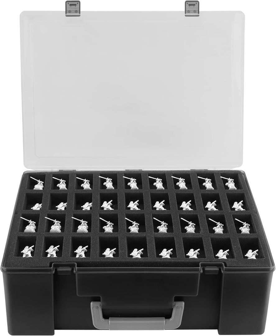 Miniature Storage Sturdy Carrying Figure Case -108 Slot Figurine Minature Carrying Case Compatible with D&D and More (Blackness)