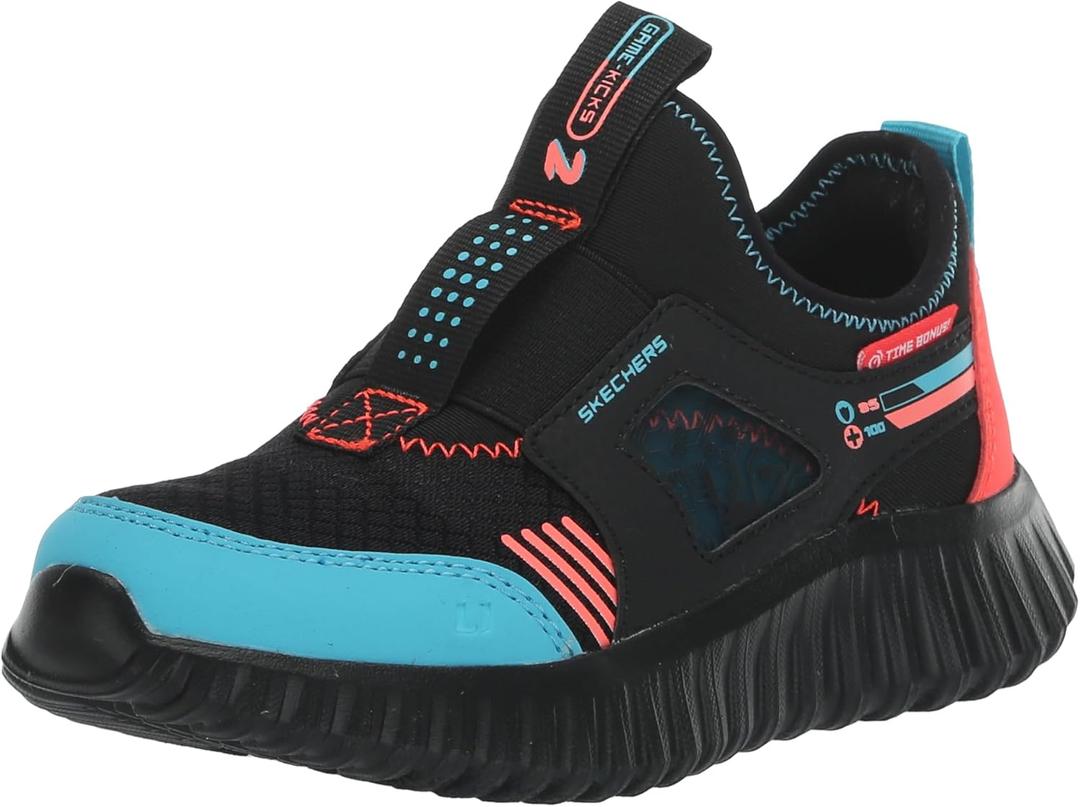 SKECHERS Boy's Depth Charge 2.0-Techno Point Sneaker (13 Little Kid, Black/Multi)
