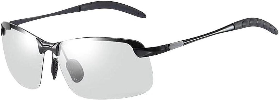White-Black Polarized Photochromic Sunglasses UV400 Sports Sunglasses Day and Night Driving Glasses Ultra-Light Sun Glasses Eyewear Cycling Glasses and Goggles Outdoor, Cycling, Glasses and Goggles