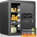 2.0 Cubic Feet Safe Box, Anti-theft Electronic Security Safe with Fireproof Waterproof Bag for Money Valuables Documents, Digital Safety Lock Box for Home Office Hotel, Removable Shelves