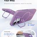 Vihibii for iPhone 17 Case with Adjustable Stand, [Compatible with Magsafe], Fade-Resistant Glow Stylish Slim, Shockproof Back Cover & Silicone Edges Phone Case for iPhone 17, 6.3" 2025, Purple