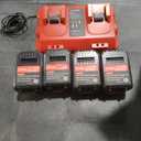 Upgraded 2Pack 18V 6.0Ah Batteries with Dual Charger Replacement for Milwaukee M-18 Battery