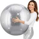 HyDren 1 Set Inflatable Disco Ball Decor Large Beach Ball Balloon Hanging Mirror Blow Up Disco Party Decorations for Ornament Indoor Outdoor Wedding Birthday Party Supplies Favors (2.5 Feet)