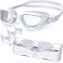 Swim Goggles, Unisex Adult Swimming Goggles Anti Fog Anti UV No Leakage Wide View for Men Women Youth
