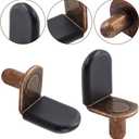 Biaungdo 30 Pcs Shelf Support Pegs, 1/4 Inch L-Shaped Clips with Rubber Sleeve, Cabinet Shelf Pegs for Bookshelves Glass Corner Shelf Cabinet Furniture, Antique Bronze