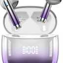 Wireless Earbuds, Bluetooth Headphones 48H Playtime Ear Buds with LED Power Display, IPX7 Waterproof Bluetooth 5.4 Earphones in-Ear Earbuds with 4 Mic for Android iOS Cell Phone Laptop, Purple