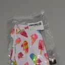 RAISEVERN Baby Girls Swimsuit Ruffles Bathing Suits 3T Cute Cartoon Colorful Ice Cream Beach Sport White Summer One Piece Swimwear Backless Quick-Dry Swimming Bodysuit for 4t Little Girl