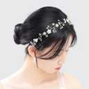 2 x BohoBliss Handmade Rhinestone Wedding Headband Flower for Bridal Bridesmaids Flower Girls, Wedding Headpieces prom Hair Accessories (Silver, Bridesmaid) (1 Count (Pack of 1))