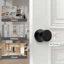 Haidms Matte Black Dummy Door Knob, Non-Turning Function Half Door Knob, Single Side Black Door Knob for Closet & French Doors 2 Pieces