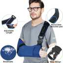 KONSEDIK Arm Shoulder Sling for Men and Women,Porous comfort Medical Sling with Pocket Shoulder Pad for Rotator Cuff Injury,Support for Arm,Wrist, Elbow,Clavicle Fracture Post-Surgery(Blue,Small)