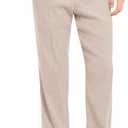 COOFANDY Men's Casual Linen Summer Beach Pants Lightweight Drawstring Elastic Waist Yoga Trousers (Khaki)