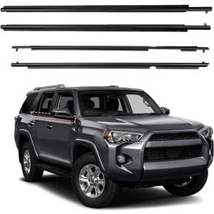 Window Molding Trim Seal for 2010-2021 Toyota 4Runner,Black Outer Door Weather Stripping Window Seal Belt,Replace#75711-35011 75712-35011 75721-35011 75722-35011