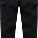 WaltZon Boys Girls Snow Pants Waterproof Fleece Lined Ski Pants Kids Insulated Winter Hiking Pants Outdoor Softshell with Zipper Pockets(3801SnowBlack16)