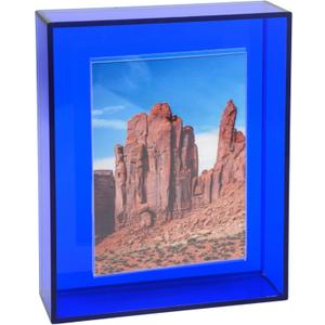 11x14 Acrylic Picture Frame for Wall and Tabletop Neon Floating Photo Frame with Decorative Bright Color, Klein Blue