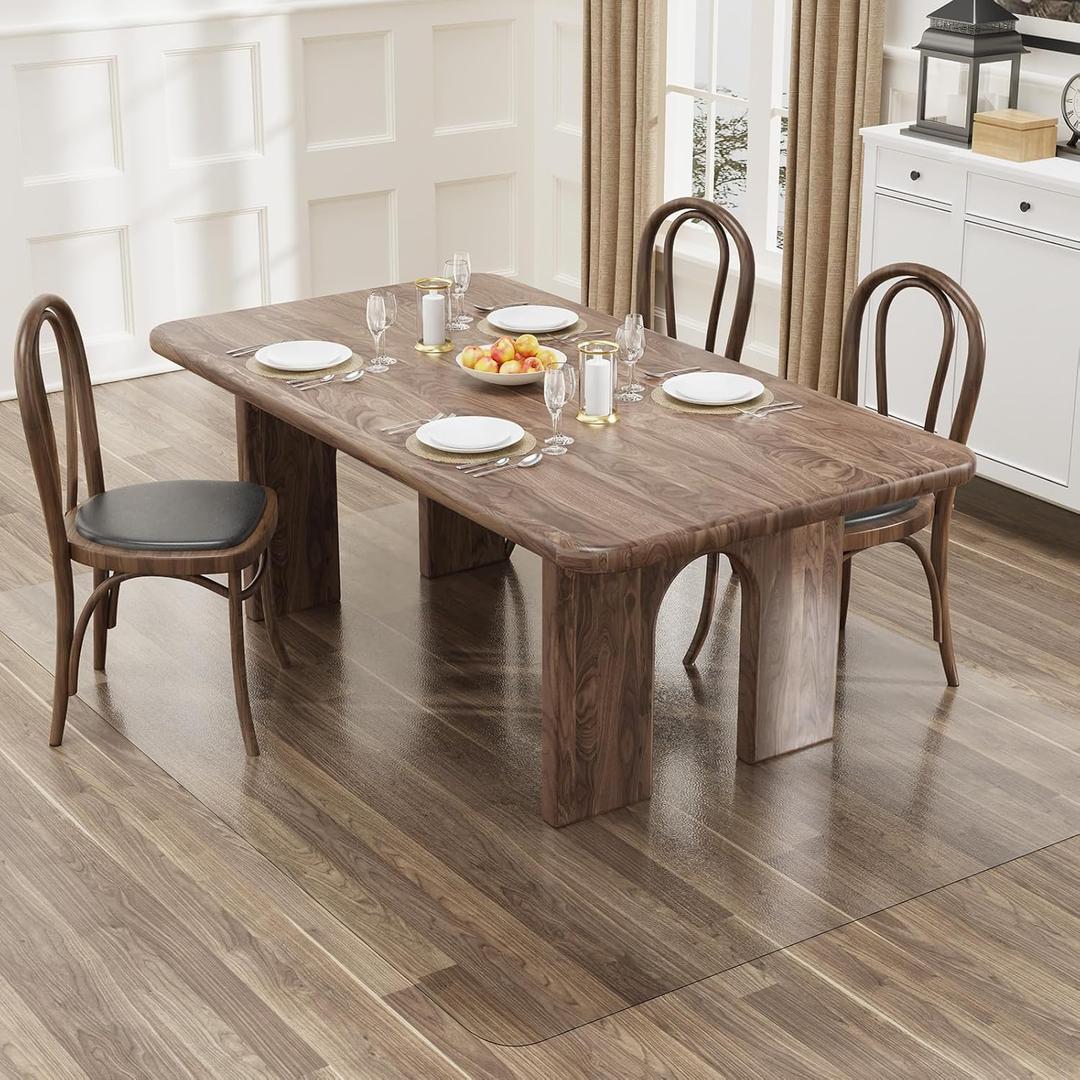 5'×8' Frosted Clear Floor Mat Under Dining Room Table