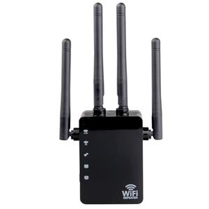 WiFi Extender Booster Repeater, 1200Mbps Dual Band 5GHz/2.4GHz WiFi Signal Strong Penetrability 35 Devices 4 Modes 1-Tap Setup, 4 Antennas 360° Full Coverage
